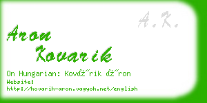 aron kovarik business card